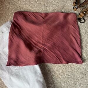 By Together Satin Strapless Tube Top Dusty Rose Mauve, Size Medium, NWT